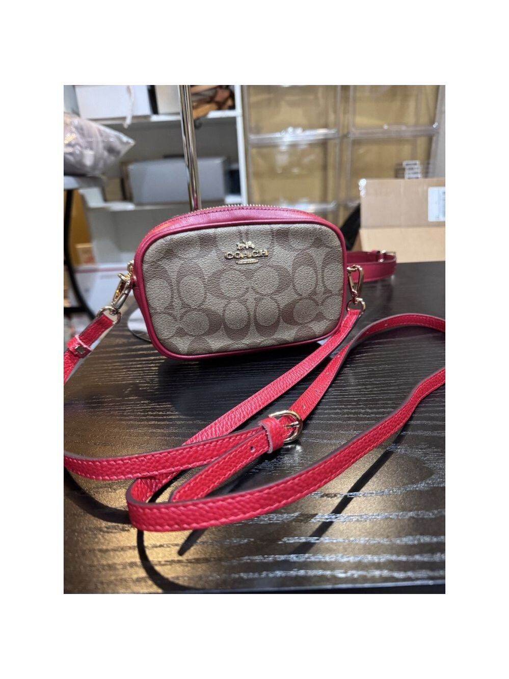 Coach Convertible Belt Bag in Signature Canvas Red - Picture 6 of 12